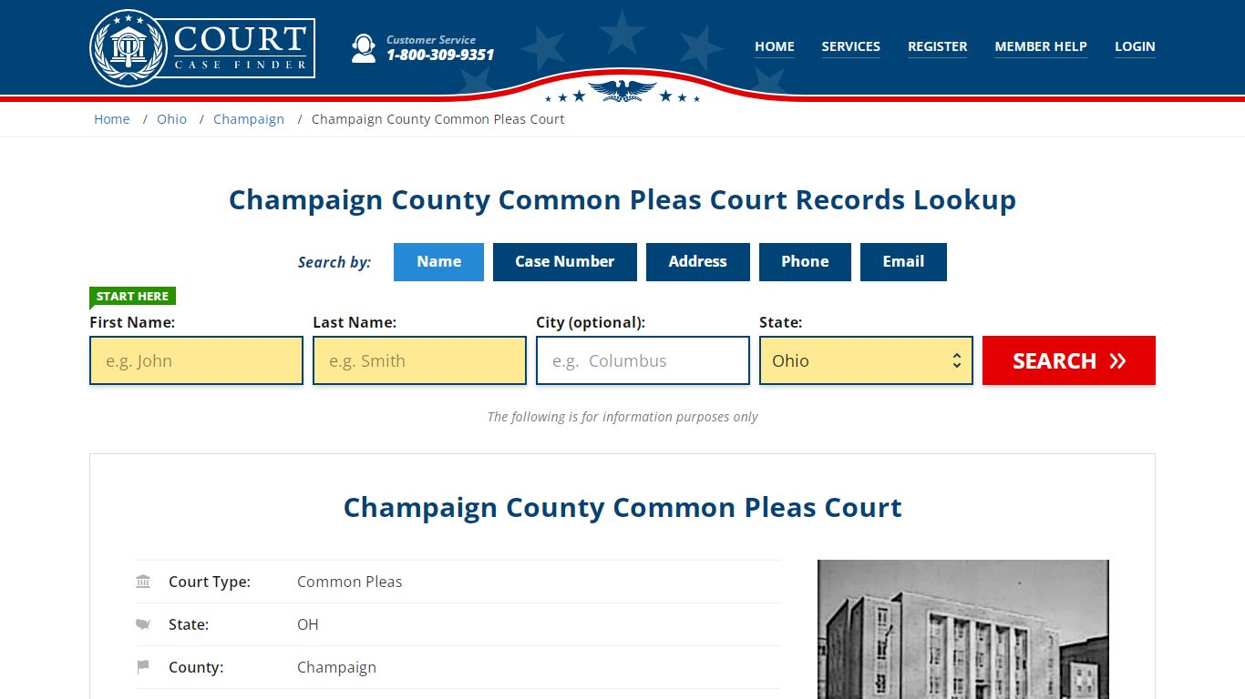 Champaign County Common Pleas Court Records Lookup